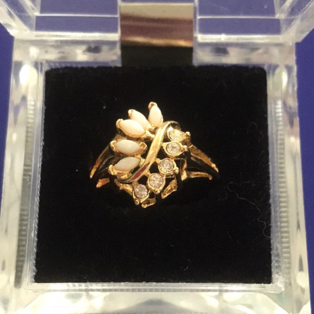 Opal CZ cocktail ring